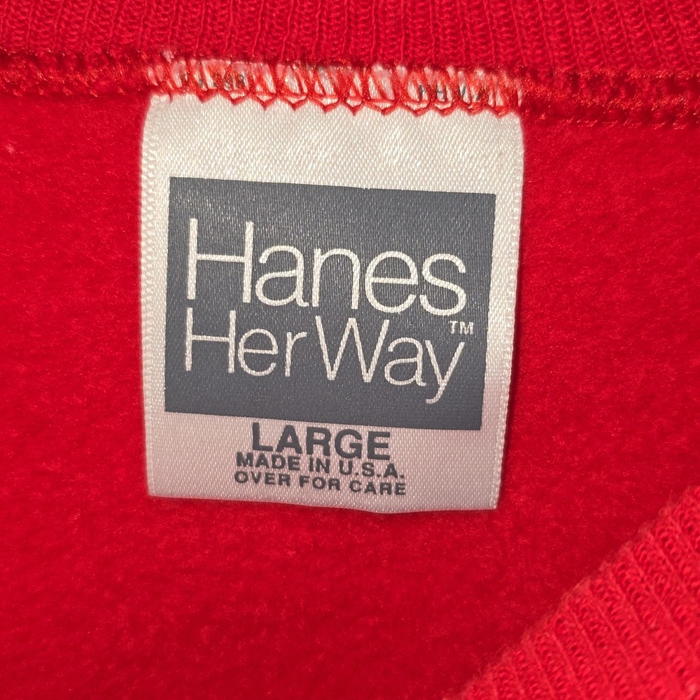 Hanes Her Way Christmas Sweatshirt Art to Wear Fashion Vintage Womens Size Large - Picture 7 of 12
